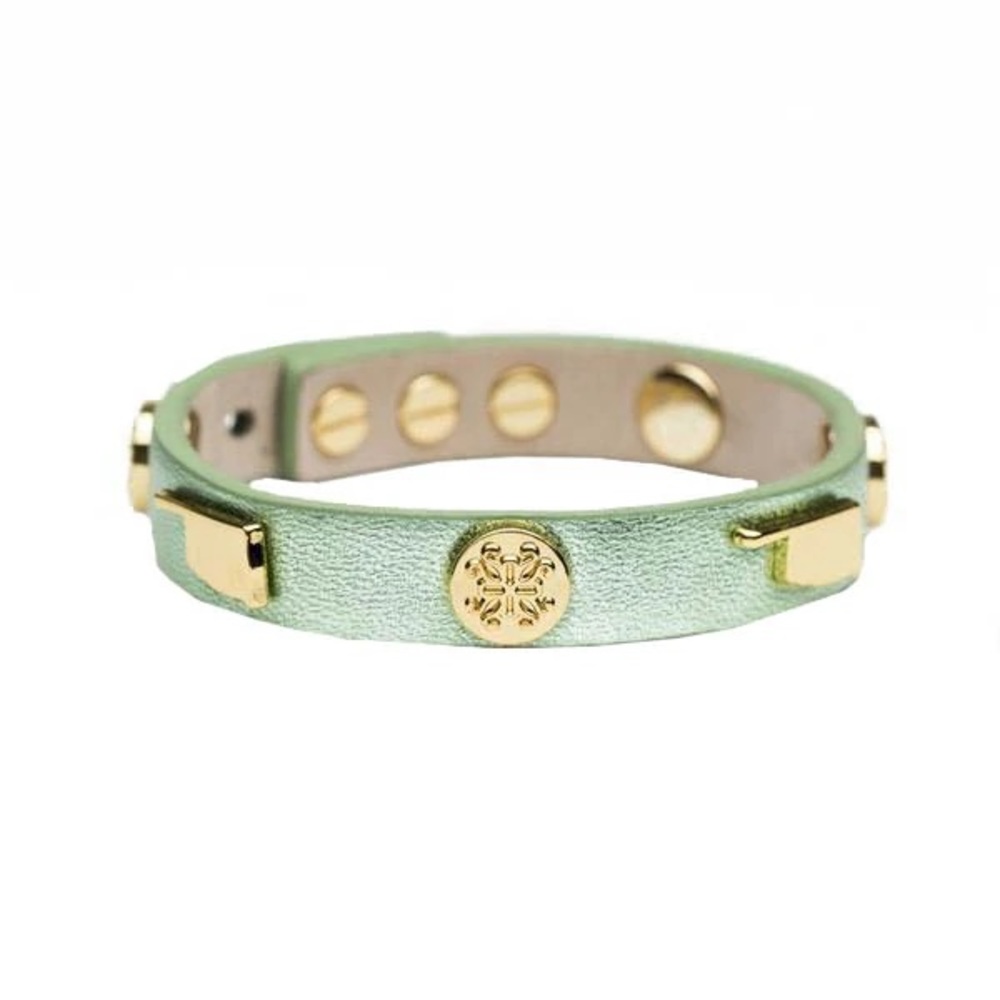 Rustic Cuff Meagen Metallic Oklahoma Single Wrap Light Green with Gold